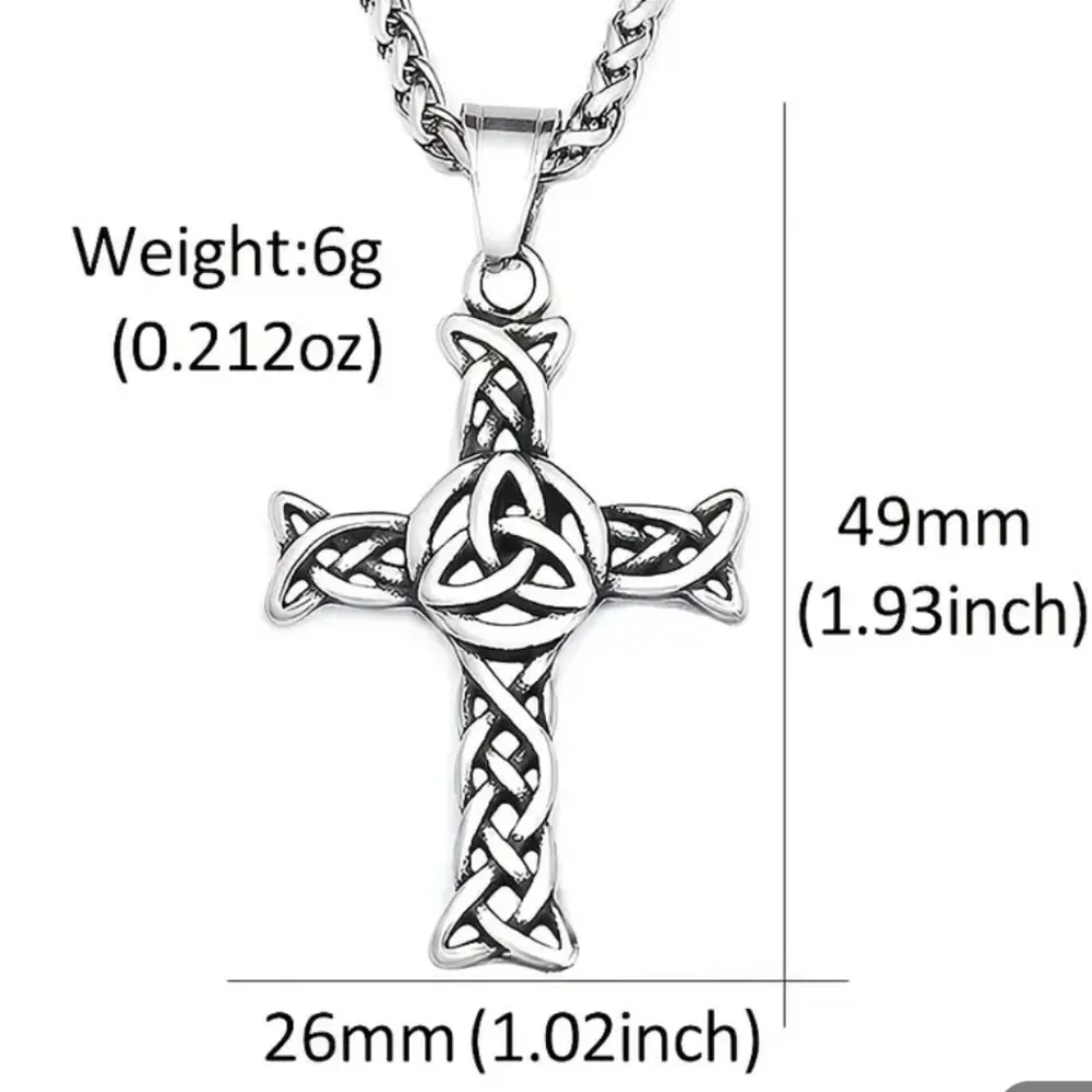 Stainless Steel Celtic Knot Cross Pendant Necklace - Picture 5 of 5